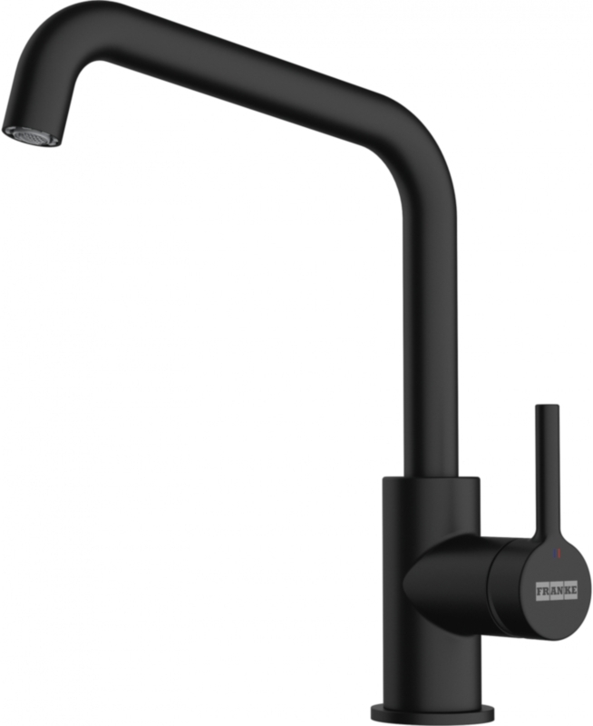 Franke Lina U single lever mixer, high pressure fixed spout, black matt, 115.0728.474