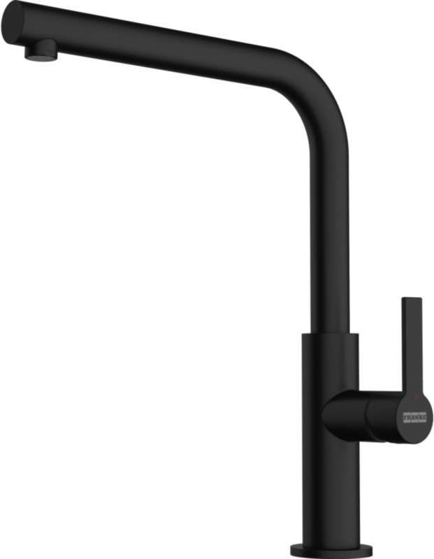 Смеситель Franke Maris Slim L, однорычажный, фиксированный излив высокого давления, черный матовый, 115.0728.391