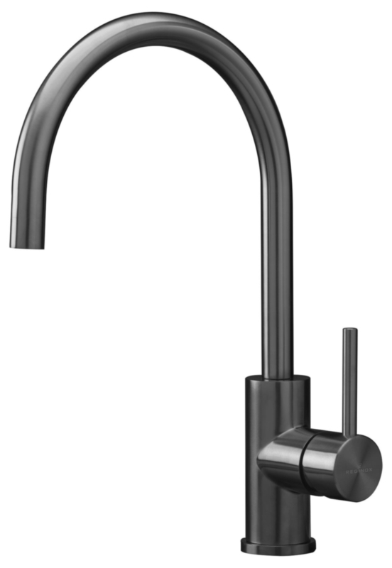 Reginox Cano stainless steel, color gun metal II, fixed spout high pressure, R38932