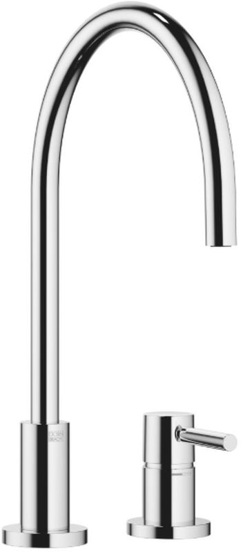 Dornbracht TARA single lever mixer, two-hole mixer with individual rosettes, high pressure, chrome, 32816888-00