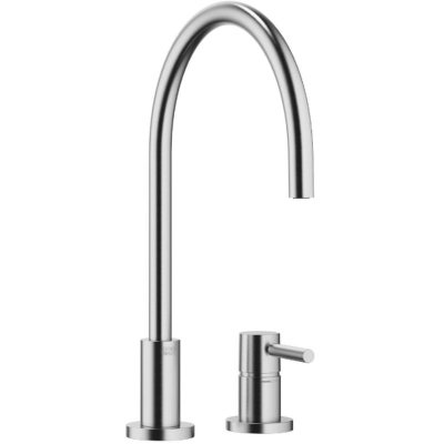 Dornbracht TARA ühe hoova segisti, kahe auguga segisti üksikute rosettidega, kõrgsurve, harjatud kroom, 32816888-93