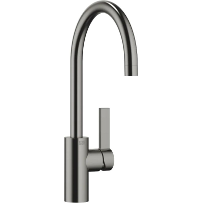 Dornbracht TARA ULTRA ühe hoovaga segisti valamu/professionaalse duši jaoks - harjatud tume plaatina, fikseeritud tilaga, kõrgsurve, 33836875-99