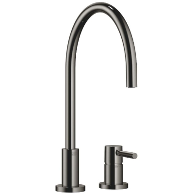 Dornbracht TARA ühe hoovaga segisti, kahe auguga segisti üksikute rosettidega, kõrgsurve, tume kroom, 32816888-19