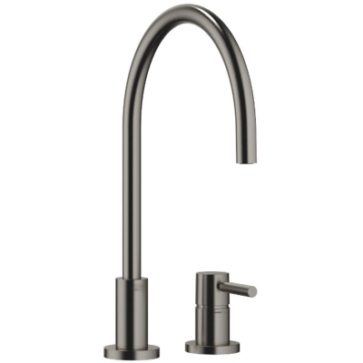 Dornbracht TARA ühe hoova segisti, kahe auguga mikser üksikute rosettidega, kõrgsurve, tume plaatina harjatud, 32816888-99