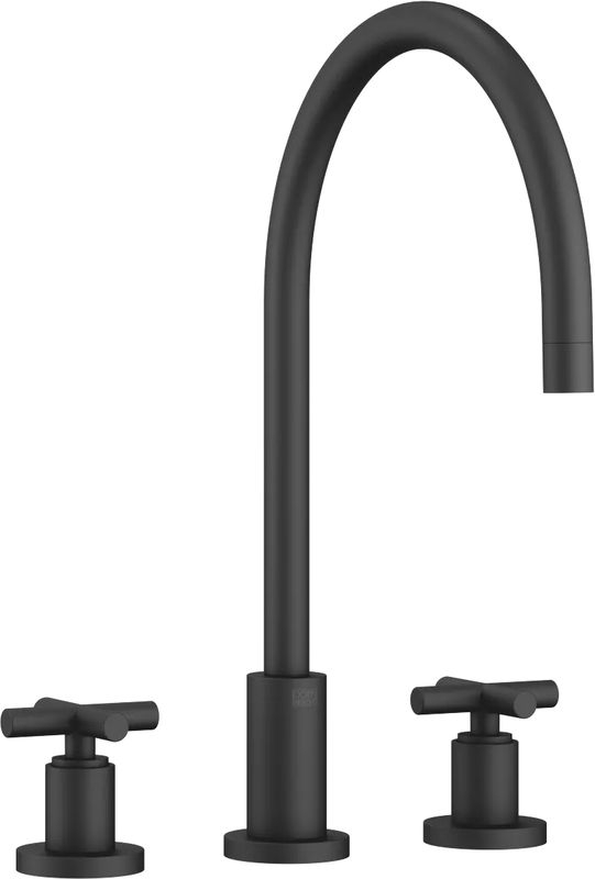 Аккумулятор Dornbracht TARA на три отверстия - черный матовый, 20816892-33