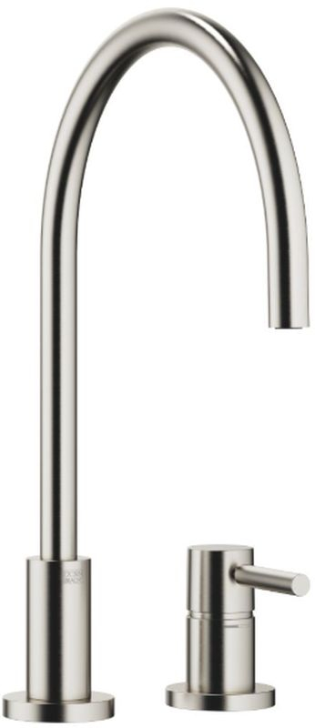 Dornbracht TARA single lever mixer, two-hole mixer with individual rosettes, high pressure, brushed platinum, 32816888-06