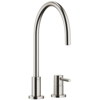 Dornbracht TARA ühe hoovaga segisti, kahe auguga mikser üksikute rosettidega, kõrgsurve, harjatud plaatina, 32816888-06