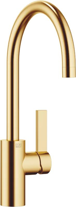 Dornbracht TARA ULTRA single lever mixer for sink/professional shower - brushed brass, with fixed spout, high pressure, 33836875-28