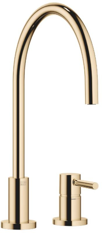 Смеситель Dornbracht TARA однорычажный, смеситель на два отверстия с отдельными розетками, высокое давление, матовая латунь, 32816888-09