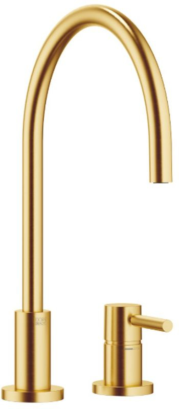 Dornbracht TARA ühe hoovaga segisti, kahe auguga mikser üksikute rosettidega, kõrgsurve, harjatud messing, 32816888-28