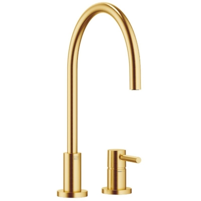 Dornbracht TARA ühe hoovaga segisti, kahe auguga mikser üksikute rosettidega, kõrgsurve, harjatud messing, 32816888-28