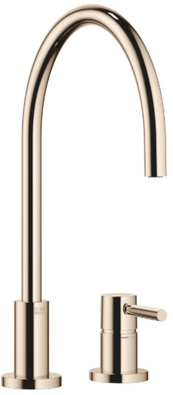 Dornbracht TARA single lever mixer, two-hole mixer with individual rosettes, high pressure, champagne, 32816888-47