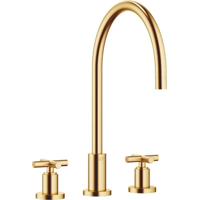 Dornbracht TARA kolme auguga aku - harjatud messing (23kt kulda), 20816892-28