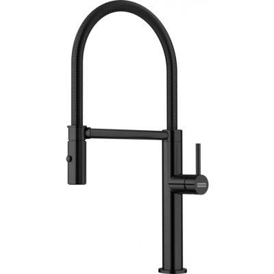 Franke Pescara J Semi-Pro ühe hoova segisti, kõrgsurve fikseeritud tila, tahke roostevaba teras, PVD Industrial must, 115.0741.721