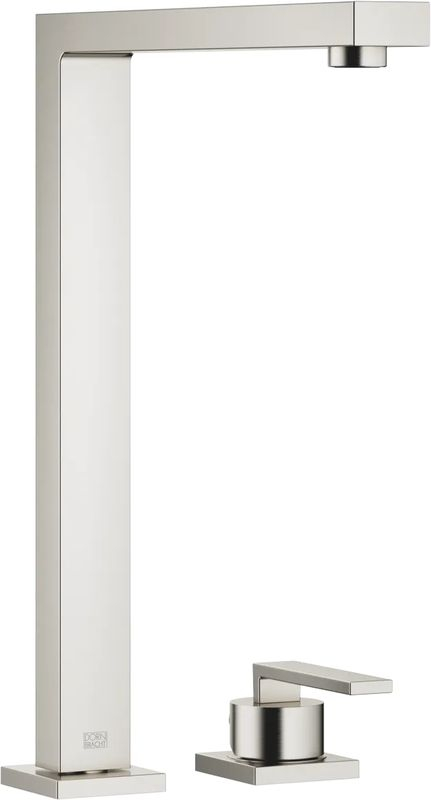 Dornbracht LOT ühe hoovaga segisti, kahe auguga mikser üksikute rosettidega, kõrgsurve, harjatud plaatina, 32815680-06