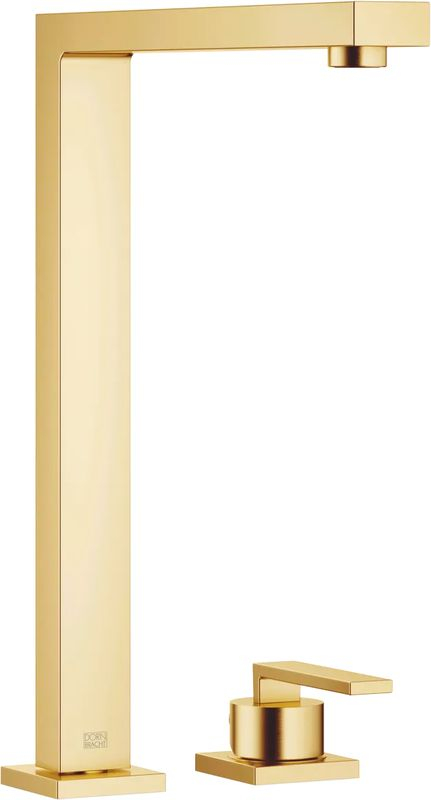 Смеситель Dornbracht LOT однорычажный, смеситель на два отверстия с отдельными розетками, высокое давление, матовая латунь (золото 23 карата), 32815680-28