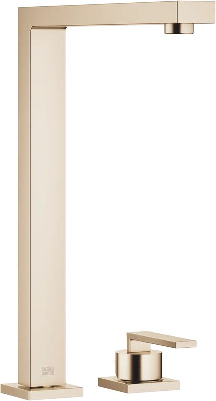 Dornbracht LOT single lever mixer, two-hole mixer with individual rosettes, high pressure, brushed champagne (22kt gold), 32815680-46