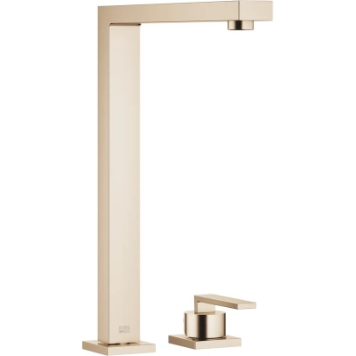 Dornbracht LOT ühe hoovaga mikser, kahe auguga mikser üksikute rosettidega, kõrgsurve, harjatud šampanja (22kt kulda), 32815680-46