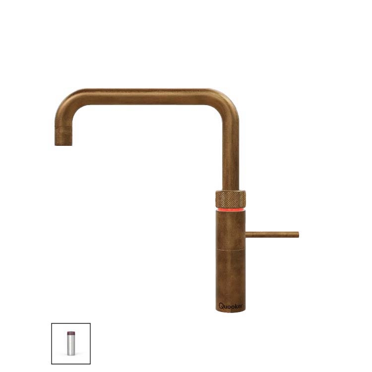 Quooker Fusion Square, PRO3-VAQ, Brass Patina, FNSPTBPRO3, 7-aastane GARANTII