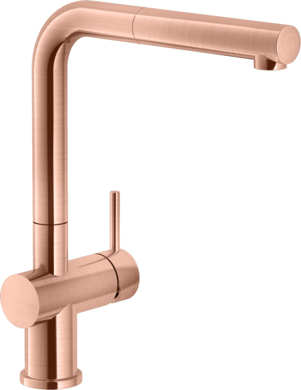 Systemceram KeraDomo SILA, single lever mixer with pull spout, low pressure, 10504, color copper