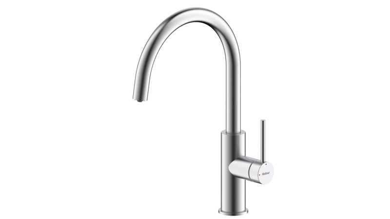 Naber SERVIZIO Namor® 5, stainless steel, without laminar jet regulator, swiveling, single lever mixer, low pressure, 5025038