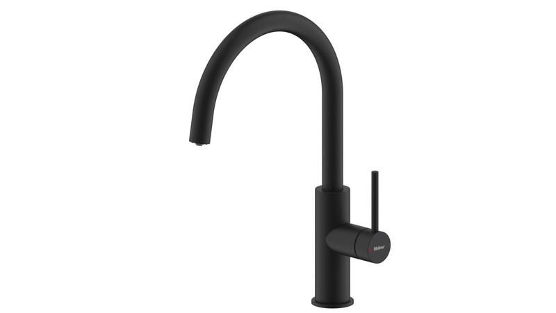 Naber SERVIZIO Namor® 5, matt black, without laminar jet regulator, swiveling, single lever mixer, low pressure, 5025039