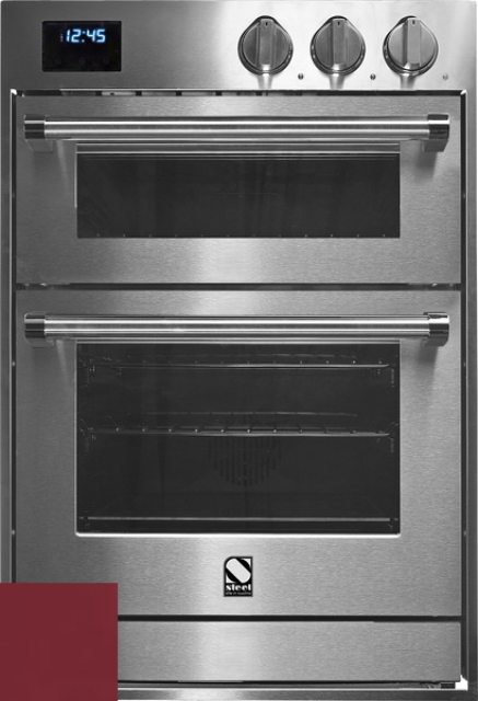 Steel Genesi 60x90, built-in oven, Combisteam, pizza oven, color Bordeaux red, GFFE6-SBR, with 5 year guarantee!