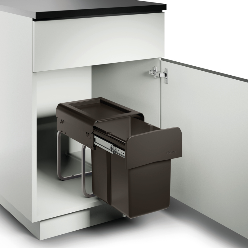 WESCO® Clap 345 K/300-1, anthracite, pull-out technology for revolving doors, full extension, 15 l, 8011450