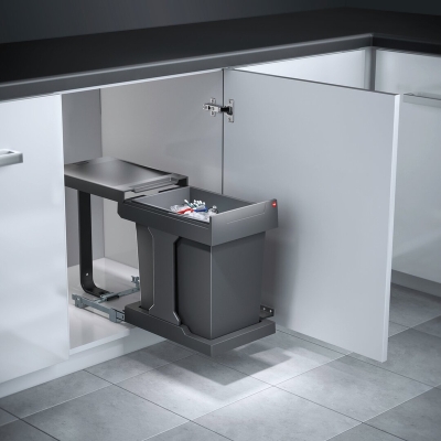 Naber Solo 3636, graphite gray, pull-out technology for revolving doors, full extension, 20 l, 8011264