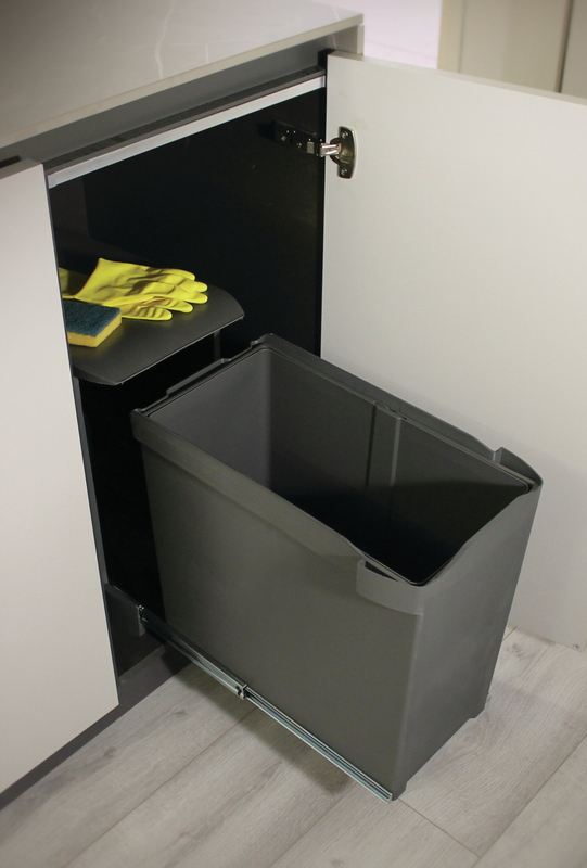 Naber Moderna Single, anthracite, pull-out technology for revolving doors, 30 l, 8011297