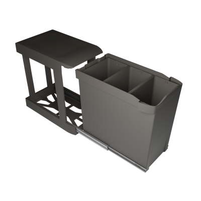 Naber Moderna Trio, anthracite, pull-out technology for revolving doors, 30 l, 8011299