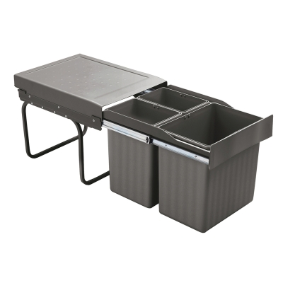 WESCO® Trio Bin, antratsiit, väljatõmmatav tehnoloogia pöördustele, täispikendus, 33 l, 8011197