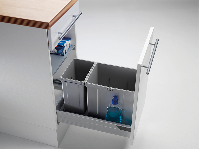 WESCO® Pullboy Vario 320 S/400-2, existing pull-outs, aluminum gray, 25 l, 8011605