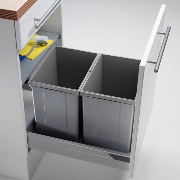 WESCO® Pullboy Vario 320 S/450-2, aluminum gray, for existing pull-outs, 34 l, 8012007