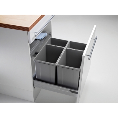 WESCO® Pullboy Vario 320 S/600-4, aluminum gray, for existing pull-outs, 50l, 8012006