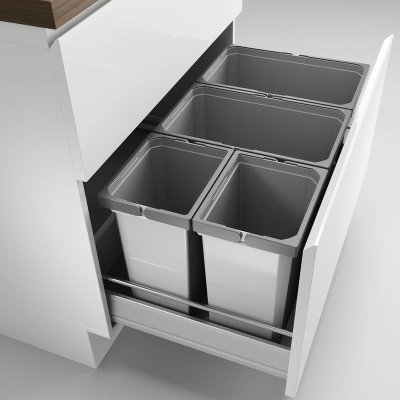 Naber Selectakit Cox Box 350 S / 800-4, waste system, light gray, with organic lid, 8012419