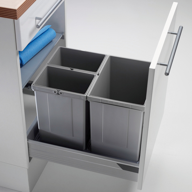 WESCO® Pullboy Vario 320 S/500-3, aluminum gray, for existing pull-outs, 33 l, 8012010