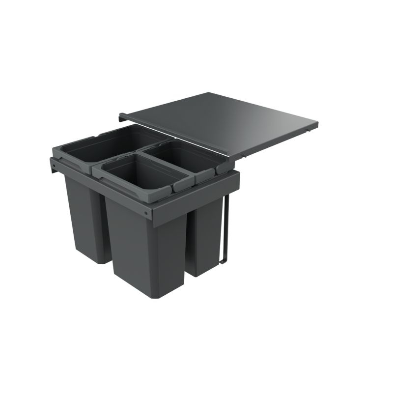 Naber Cox Stand-UP® 350 K/500-3, for existing pull-outs, waste system, anthracite, 27 l, 8013404