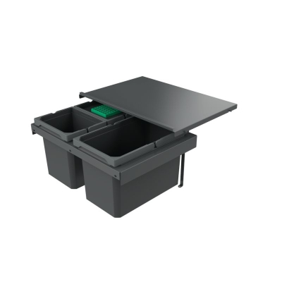 Naber Cox Stand-UP® 280 S/600-3, with organic lid, for existing pull-outs, waste system, light gray, 30 l, 8013391