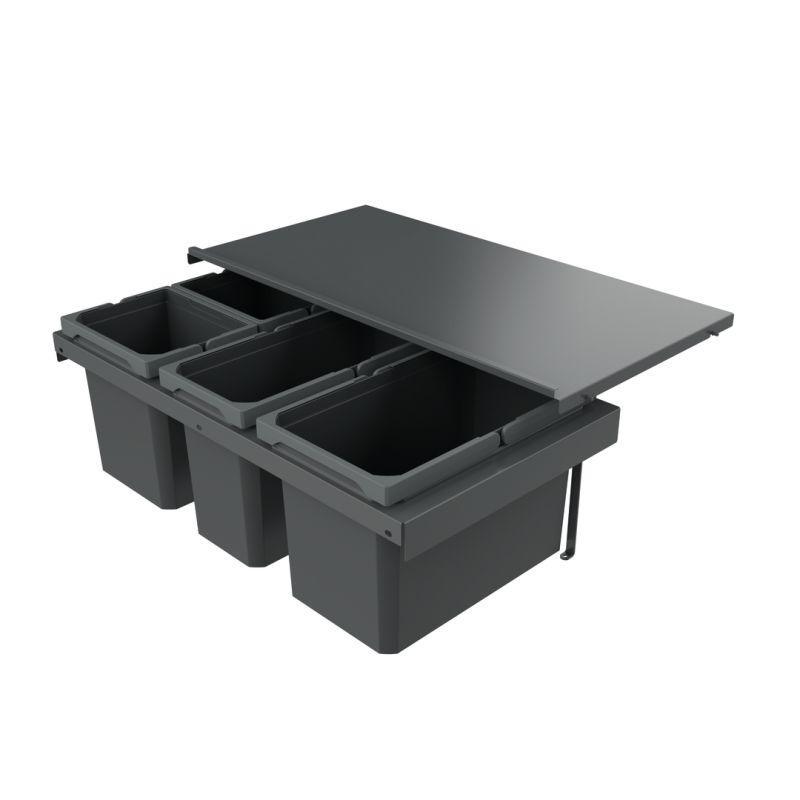 Naber Cox Stand-UP® 280 S/800-4, without organic cover, for existing pull-outs, waste system, anthracite, 42 l, 8013394