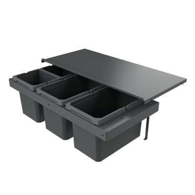 Naber Cox Stand-UP® 280 S/900-4, ilma biokaaneta, olemasolevate väljatõmmete jaoks, jäätmesüsteem, antratsiit, 46 l, 8013397