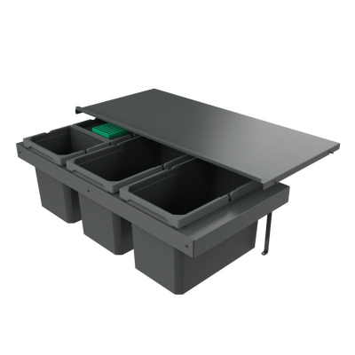 Naber Cox Stand-UP® 280 S/900-4, orgaanilise kaanega, olemasolevate väljatõmmete jaoks, jäätmesüsteem, antratsiit, 46 l, 8013398