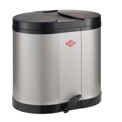 WESCO® eco collector 170, silver, free-standing container, foot pedal mechanism, 8011080
