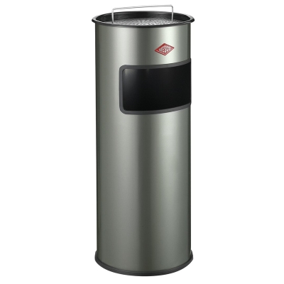 WESCO® standing ashtray 50 with sieve and insert, nickel silver, foot pedal mechanism, 24 l, 8012185