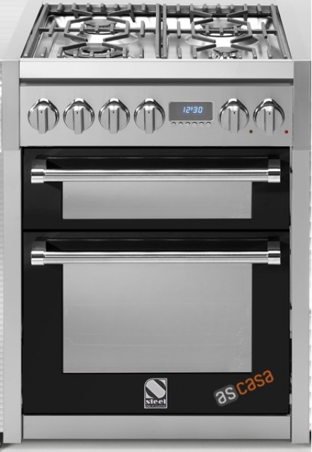 Steel Genesi 70, range cooker, 70 cm, multifunction, color black, G7FF-4IBA, with 5 year guarantee!