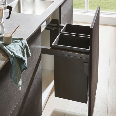 WESCO® Pullboy Soft Comfort 495 K/600-2, front pull-out system, anthracite, 58l, 8011488