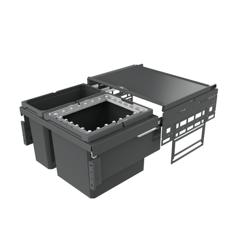 Naber Selectakit Cox® Base 360 ​​R/600-2, waste system, front pull-out system, full extension, anthracite, 45 l, 8013406