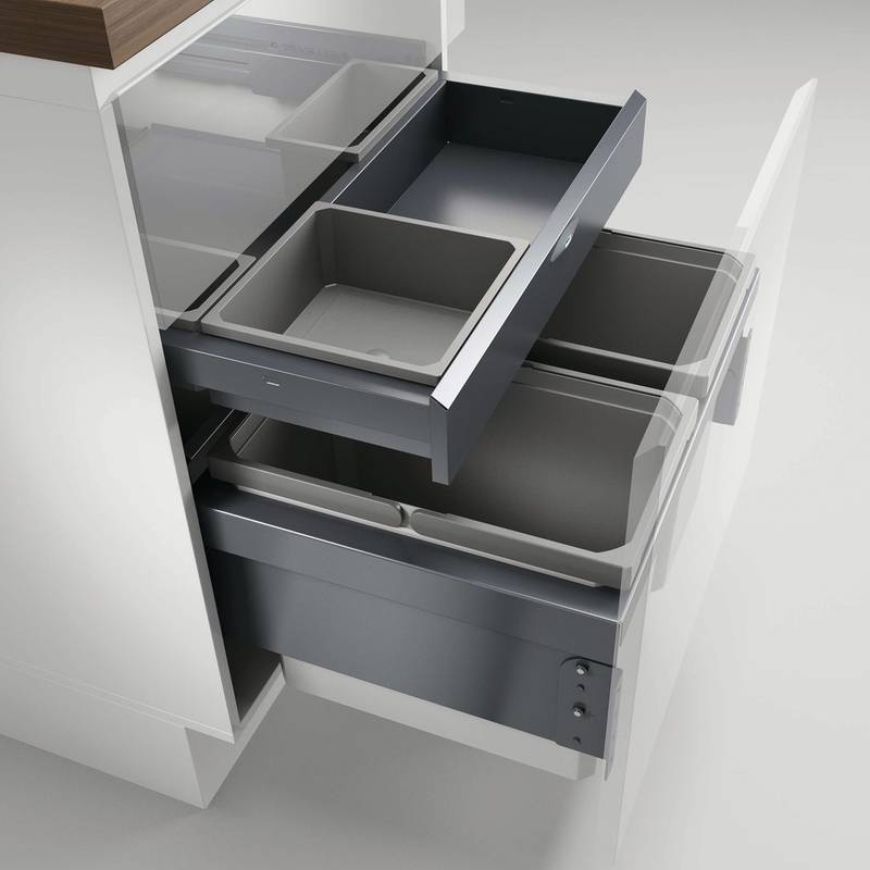Naber Selectakit Cox Base 360 ​​S / 600-2 with base board, front pull-out waste system, anthracite, 8013373