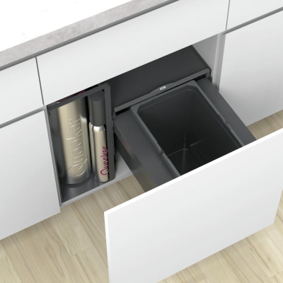 Naber Cox® Base Q 360 S/400-1, anthracite, front pull-out waste system, full extension, 22l, 8013347