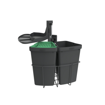 Naber Cabbi® junior 2 plus, with organic lid, swivel technology for revolving doors, anthracite, 18 l, 8013202